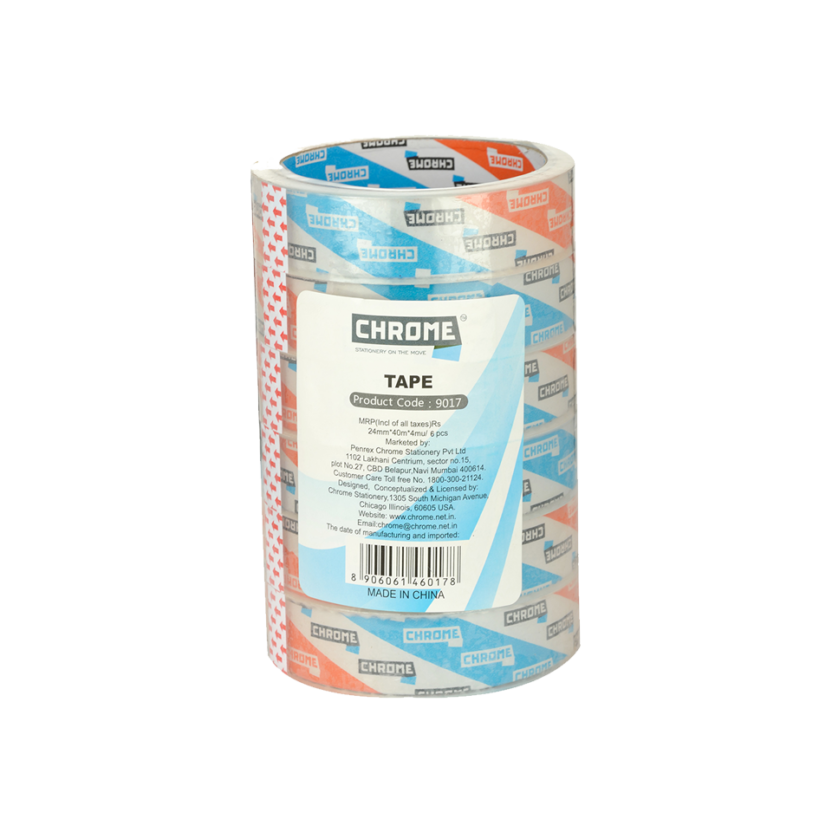 Chrome 24mm*40m*4mu Cello Tapes (Pack Of 6Pcs) Penrex Chrome Stationery